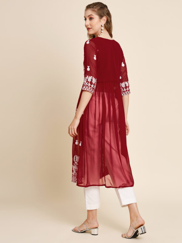 Women Aari Embroidery worked Georgette Anarkali Kurta