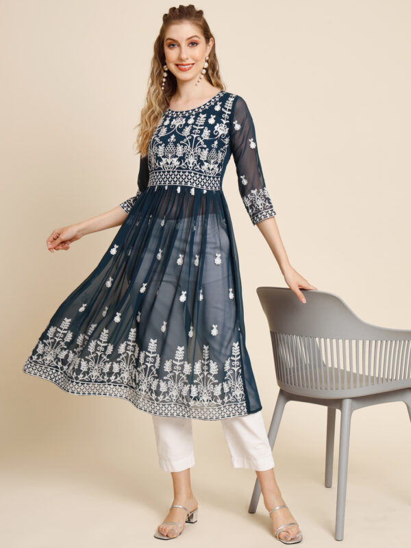 Sofisty Women Aari Embroidery worked Georgette Anarkali Kurta