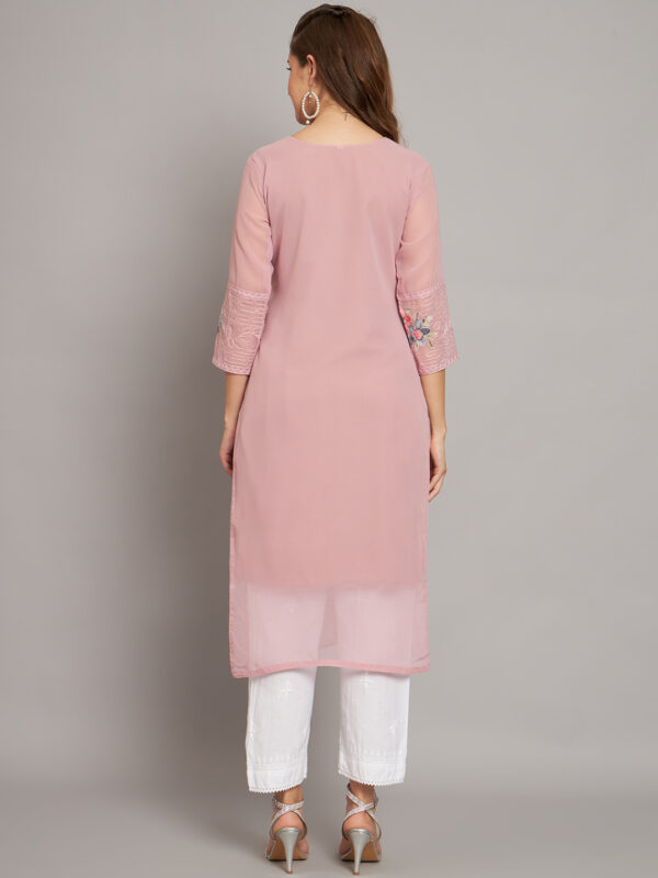 Sofisty Women’s Georgette Embroidered Straight Kurta – Elegant Ethnic Wear - Image 4