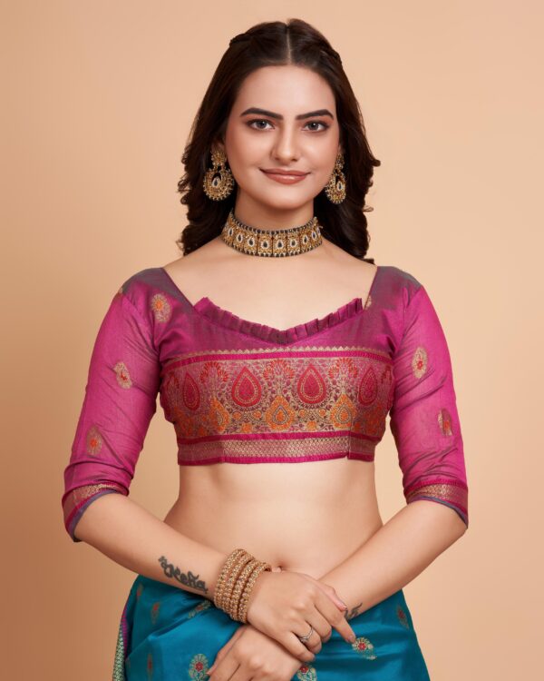 Women Banarasi Silk with Jacquard work Saree with Blouse