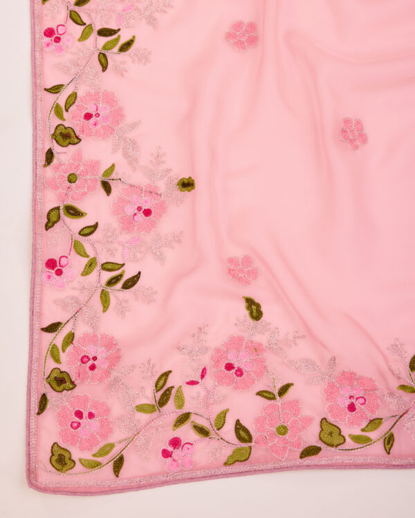 Sofisty Women’s Kanthi Embroidery Soft Organza Silk Ready-to-Wear Saree with Blouse Piece - Image 7
