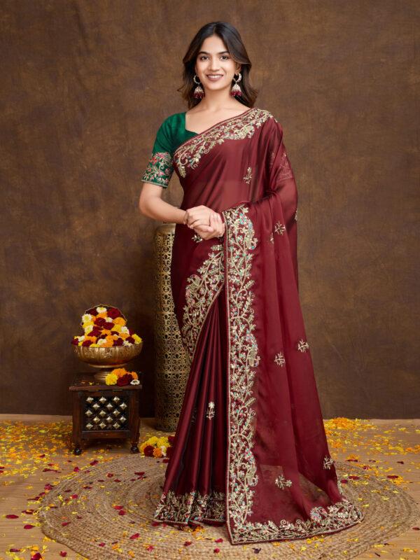 Indian Traditional Embroidered Saree