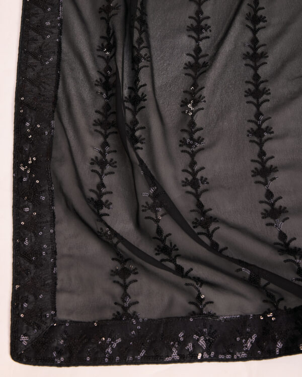 Sofisty Women’s Sequences Embroidery Soft Georgette Lace Border Ready-to-Wear Saree with Blouse Piece - Image 7