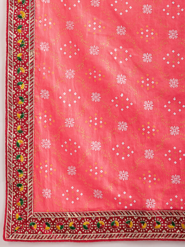 Sofisty Bandhani Printed Vichitra Silk Saree