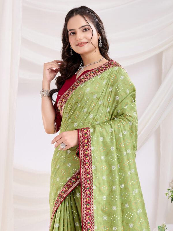 Sofisty Bandhani Printed Vichitra Silk Saree