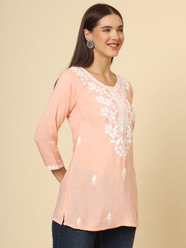 Women’s Chikankari Embroidered Rayon Short Kurta