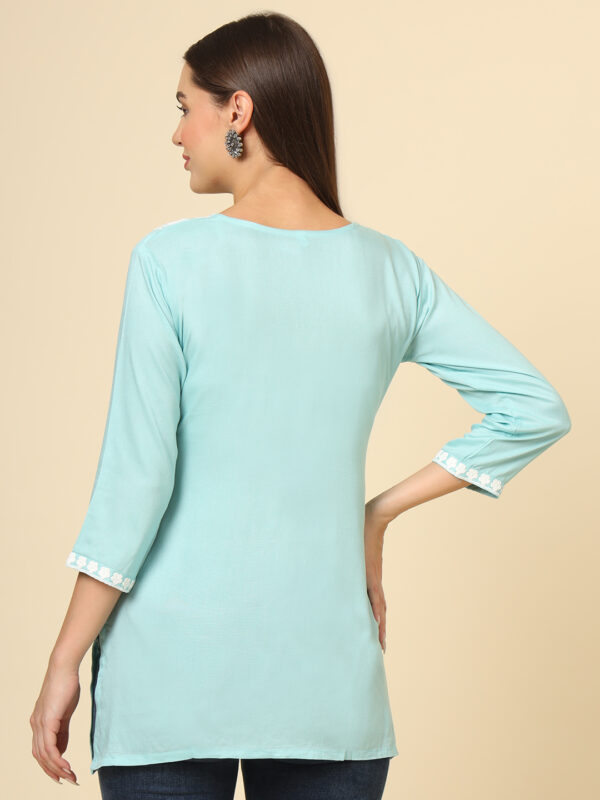 Women’s Chikankari Embroidered Rayon Short Kurta
