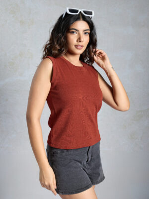 Sofisty Women’s Sleeveless Ribbed Tank Top | Summer Casual Wear