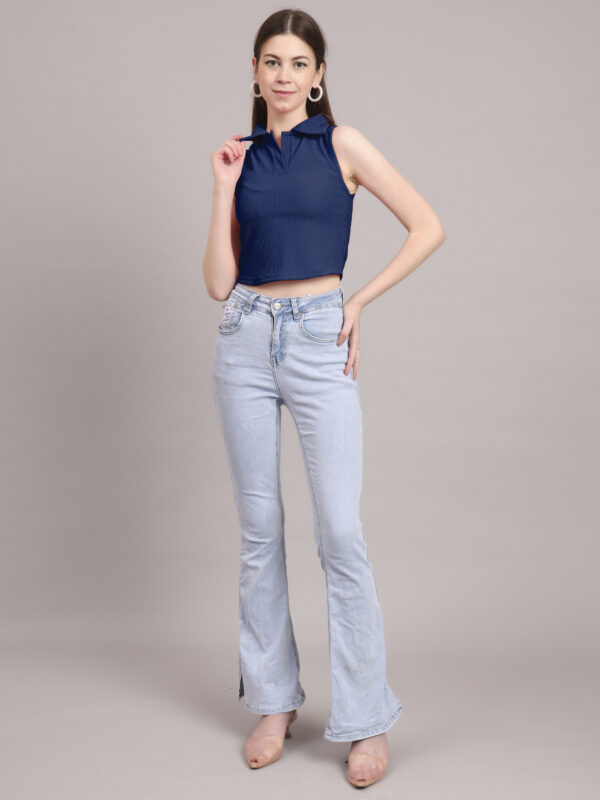 Sofisty Women’s Ribbed Sleeveless Polo Collar Crop Top – Stylish Summer Tank - Image 7
