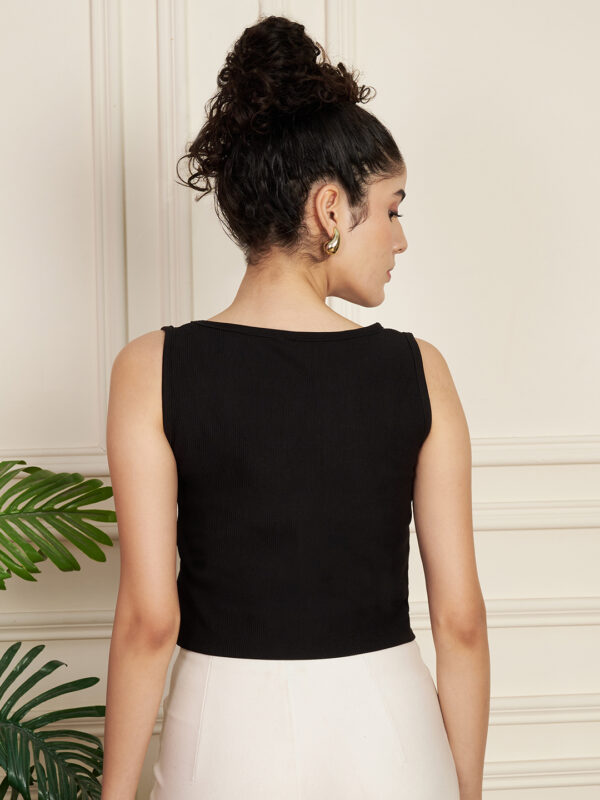 Sofisty Women’s Ribbed Sleeveless Crop Top – Round Neck Casual Tank Style - Image 3