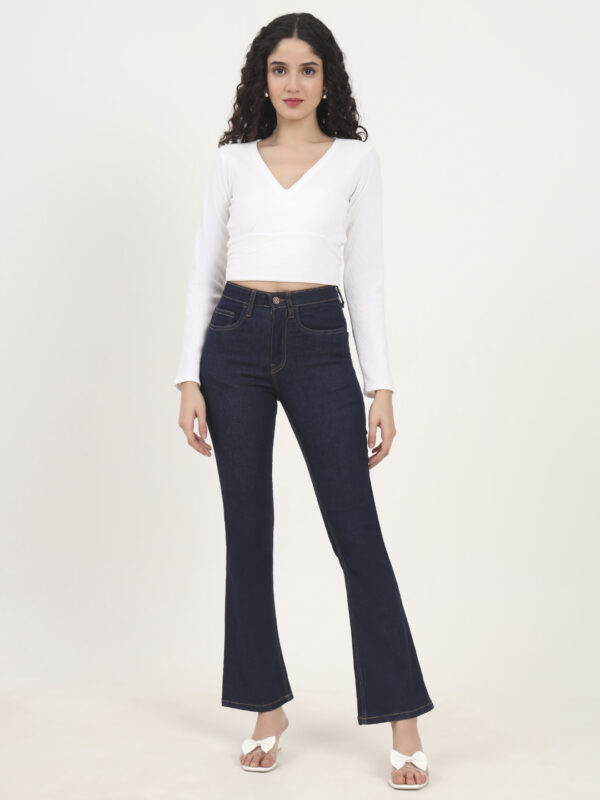 Sofisty Women’s Ribbed V-Neck Wrap Crop Top – Stylish Slim Fit with Long Sleeves - Image 4