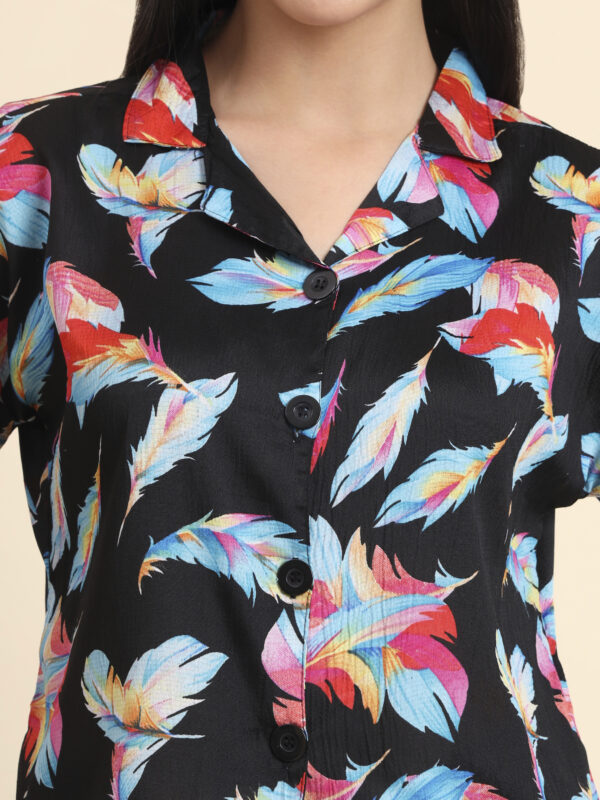 Sofisty Women's Multicolor Abstract Printed Crepe Shirt Top – Stylish Button-Down for Casual Outings - Image 3