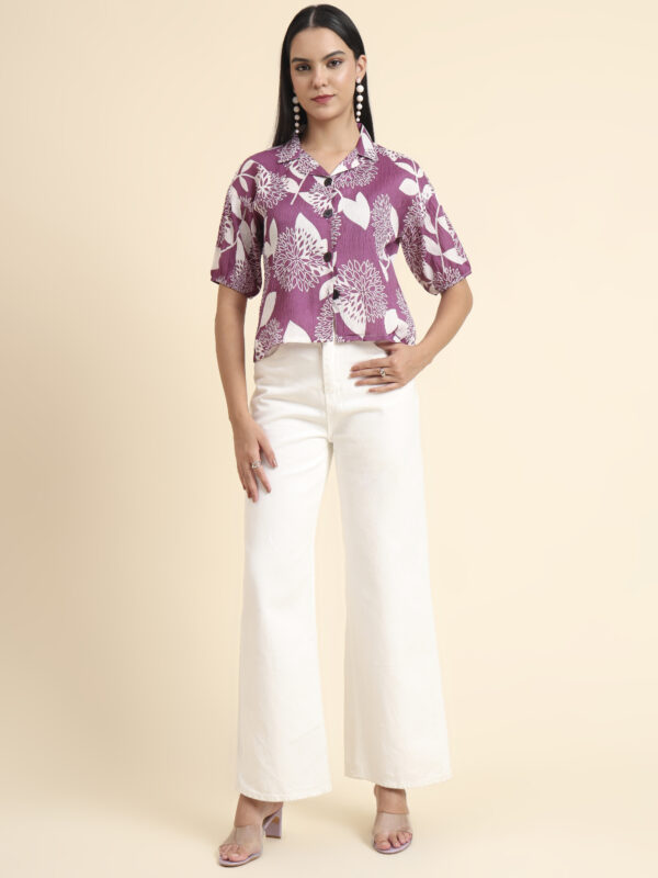 Sofisty Women's Floral Printed Cotton Blend Shirt Top – Chic Casual Wear for Daily Elegance - Image 5